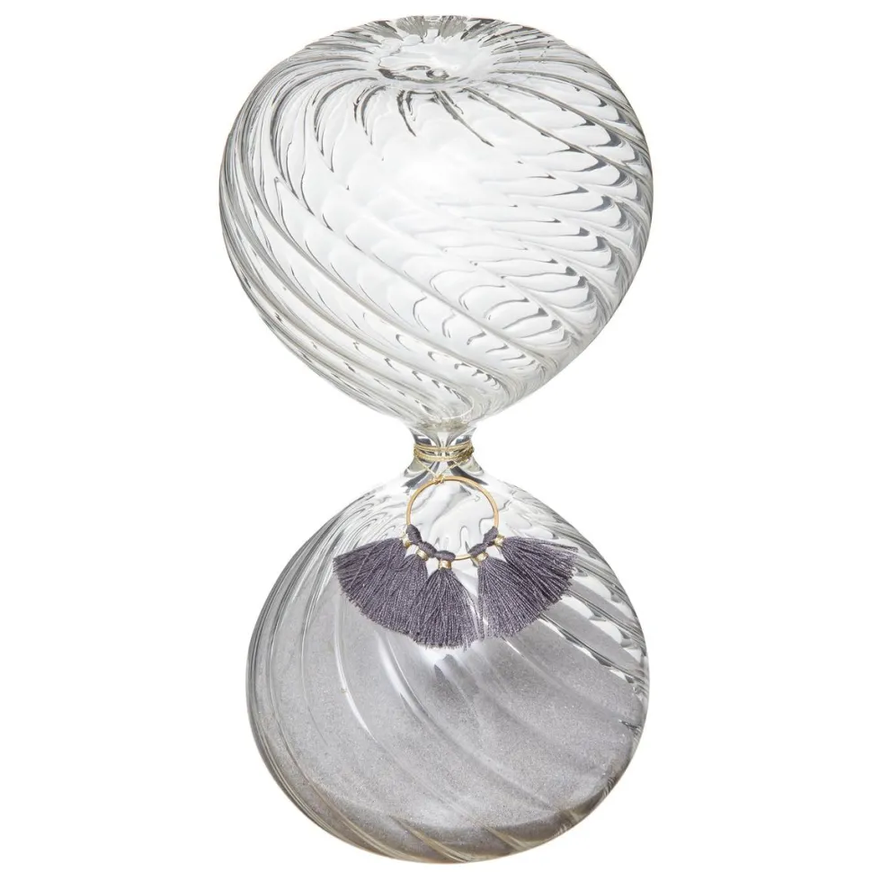 maxibazar Sablier Pompon Night H.18.5Cm