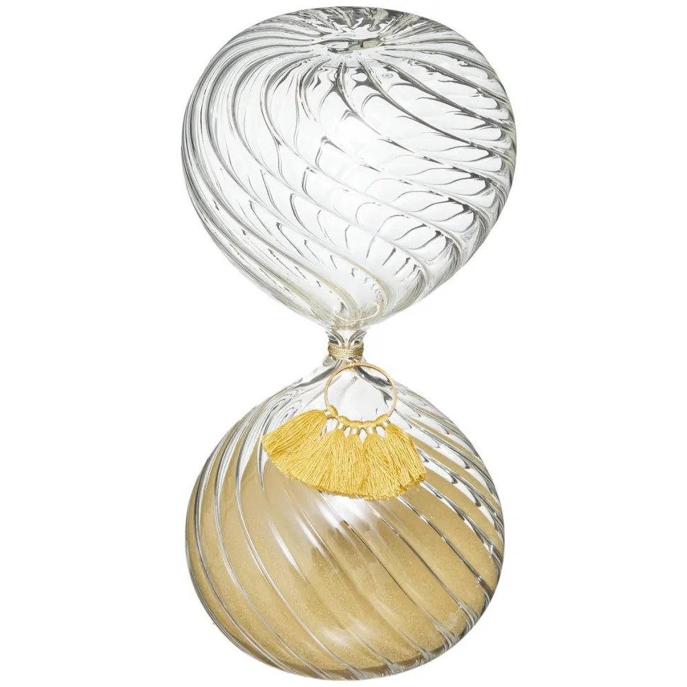 maxibazar Sablier Pompon Night H.18.5Cm