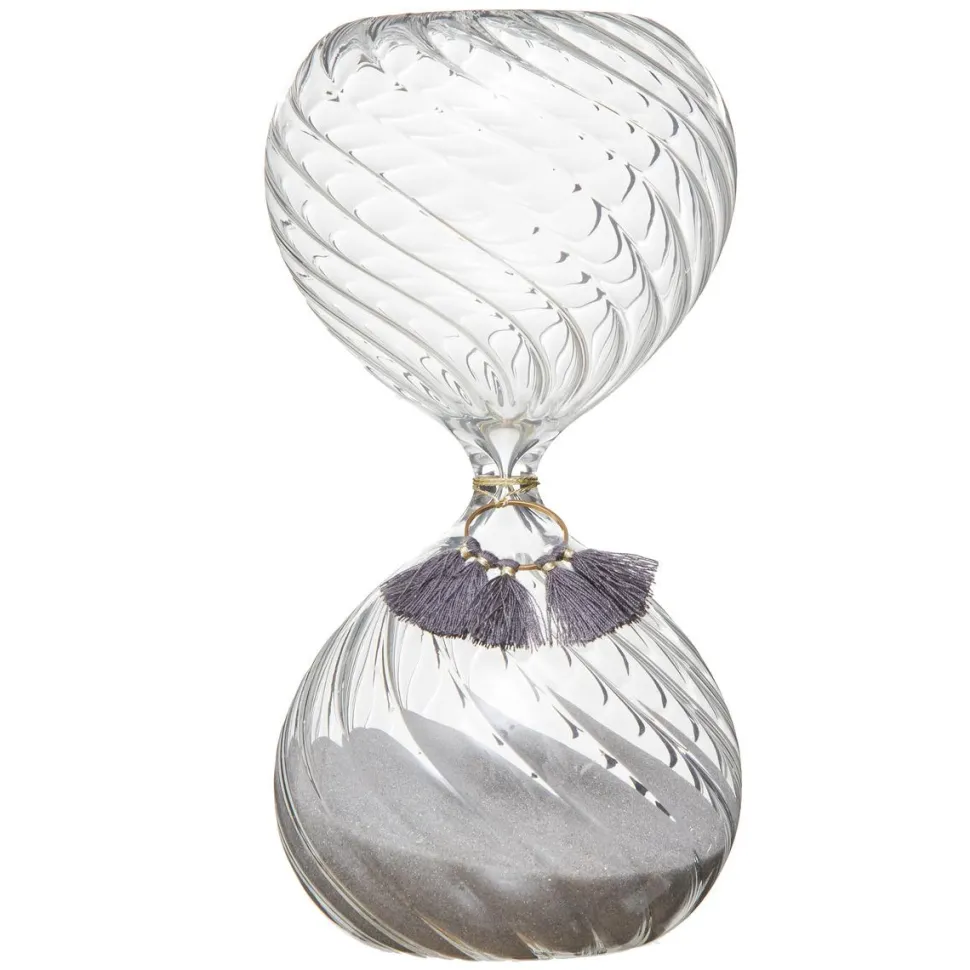 maxibazar Sablier Pompon Night H.18.5Cm