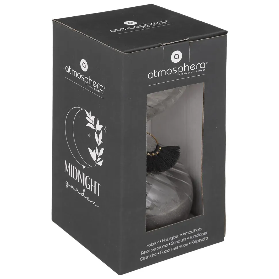 maxibazar Sablier Pompon Night H.18.5Cm