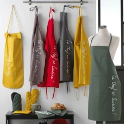 maxibazar Sac A Pain 28X70 Cm Coton Cuistot Jaune