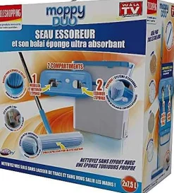 Seau Essoreur Balai Eponge Moppy Duo