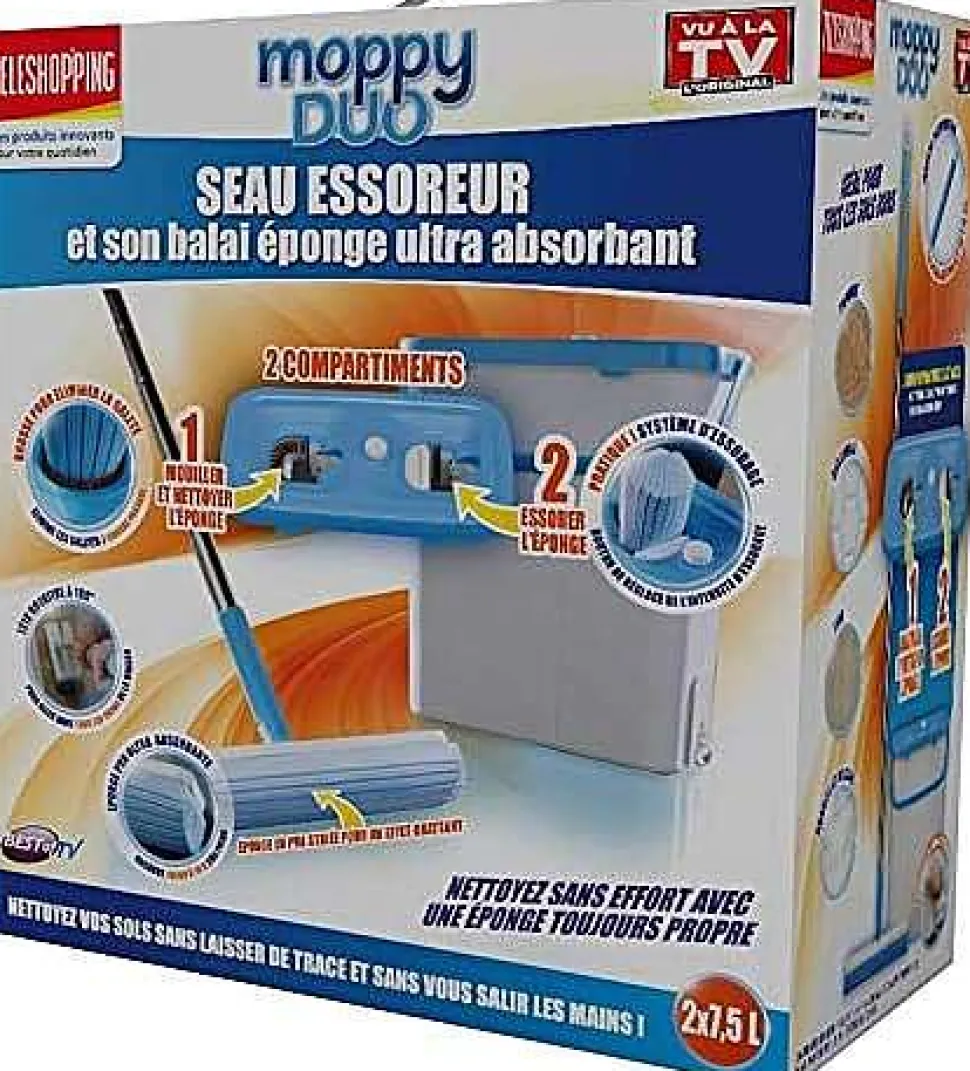 Seau Essoreur Balai Eponge Moppy Duo