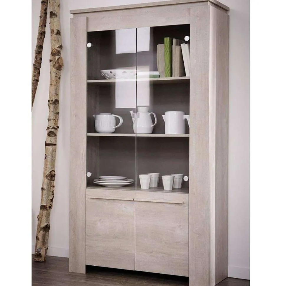 Segur Vitrine 2 Portes Et 2 Portes Vitrees Chene