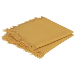 maxibazar Serviette Coton Frange Maha Ocre 40X40Cm X2 Pieces