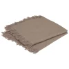 maxibazar Serviette Coton Frange Maha Gris 40X40Cm X2 Pieces