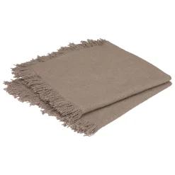maxibazar Serviette Coton Frange Maha Gris 40X40Cm X2 Pieces
