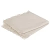 maxibazar Serviette Coton Frange Maha Blanc 40X40Cm X2 Pieces