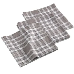 maxibazar Serviettes De Table 3 45X45 Cm Coton Tisse Traditio Taupe