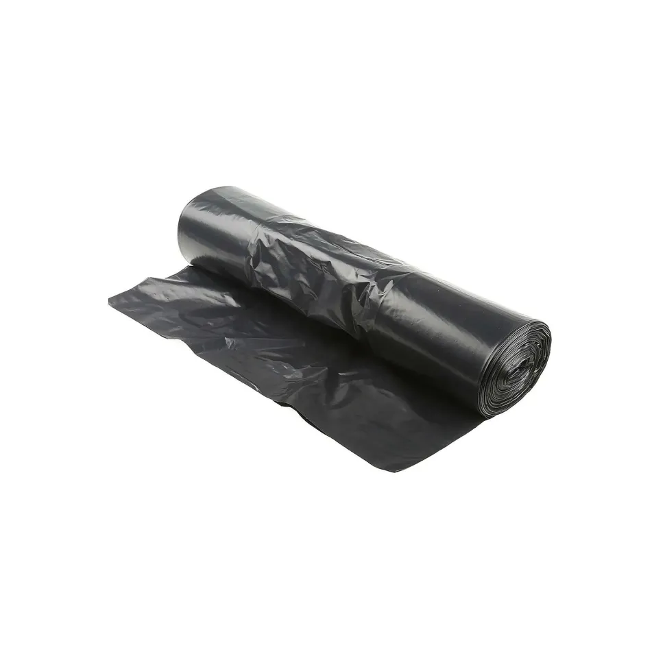 Set 10 Sacs Poubelle 50L Plastique Liens Coulissants Noir