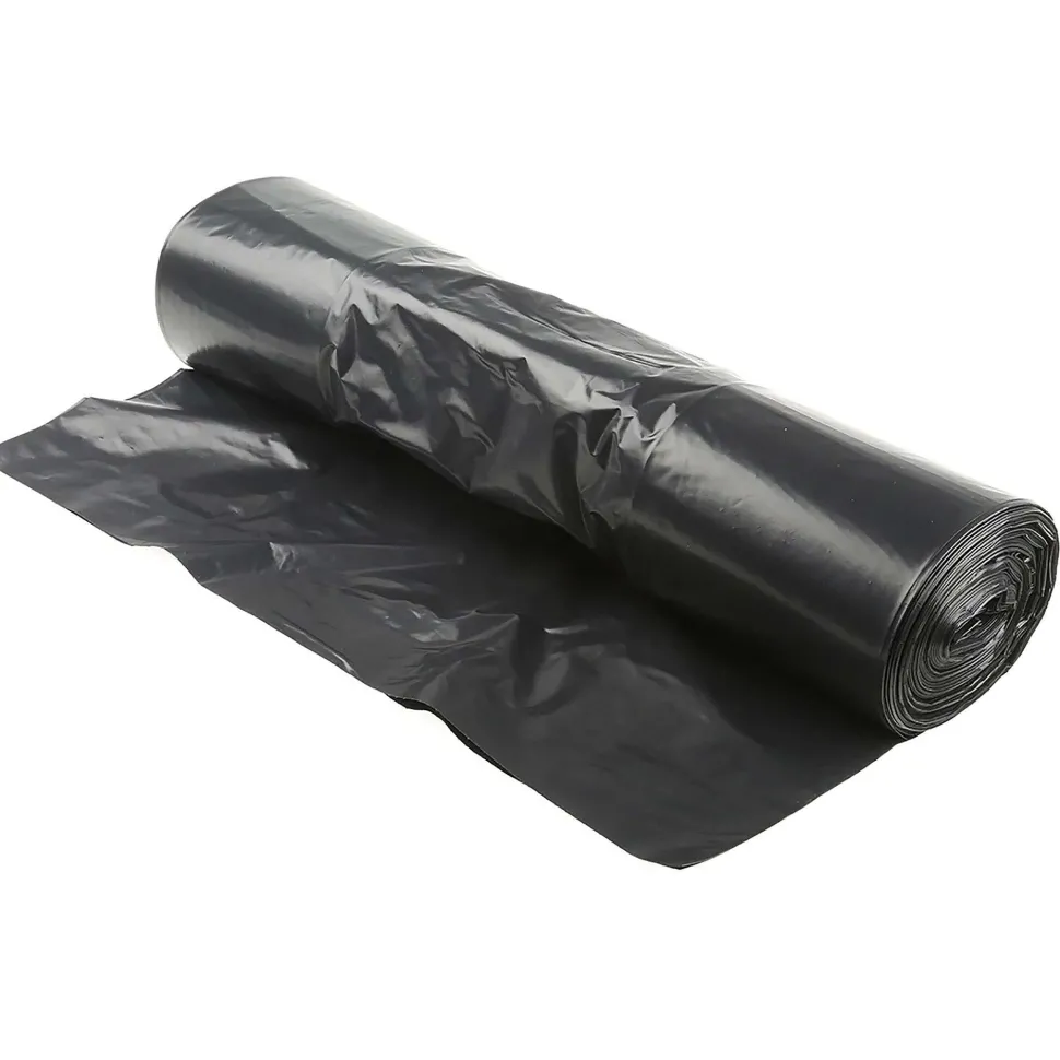 Set 10 Sacs Poubelle 130L Plastique Liens Coulissants Noir