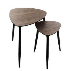 Set 2 Tables Mileo Effet Noyer