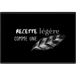 maxibazar Set De Table 28.5X43.5 Cm Pvc Imprime Cuisine Plume Noir