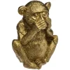 maxibazar Singe Sagesse Resine Or Bouche H.17Cm