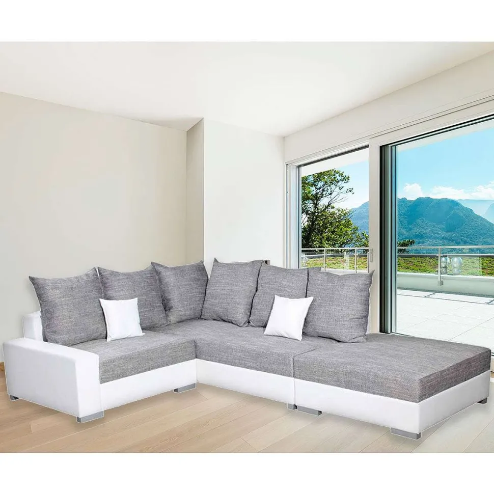 Sonia Ad Conv Tissu Gris Lawa5 Pvc Blanc