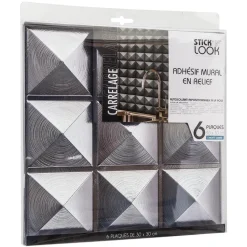 Atmosphera Sticker Carreaux Argent X6 Pieces