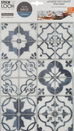 Atmosphera Sticker Carreaux Ciment Bleu X2 Pieces