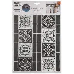 Atmosphera Sticker Carreaux Frise Arabesque Noir