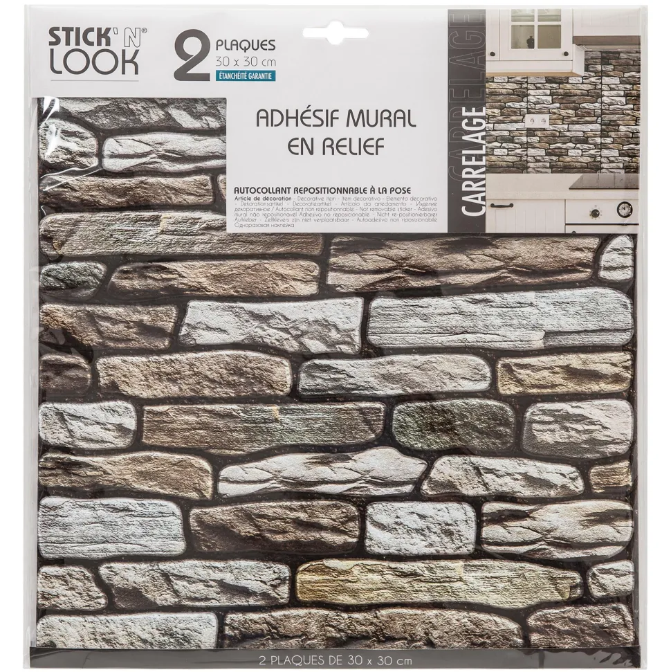 Atmosphera Sticker Carreaux Taupe X2 Pieces