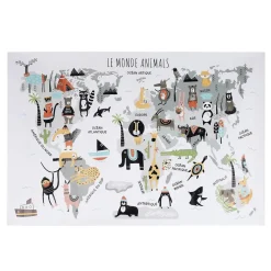 maxibazar Sticker Murale Mappemonde 90X60Cm