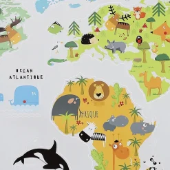 maxibazar Sticker Murale Mappemonde 90X60Cm