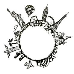 Atmosphera Sticker Plat Monde D.60X60Cm