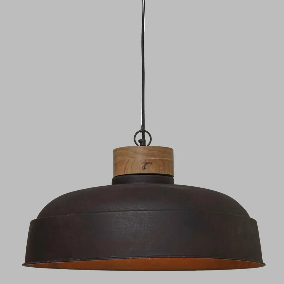 Atmosphera Suspension Metal Bois Prao Gris D.57Cm