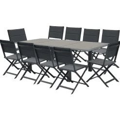 Table Allure Aluminium Muscade Graphite 10 Places