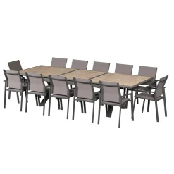 Table Axiome Extensible Aluminium Honey 12 Places