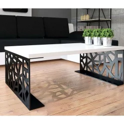 Table Basse Blanc Brillant Noir Mat Pales