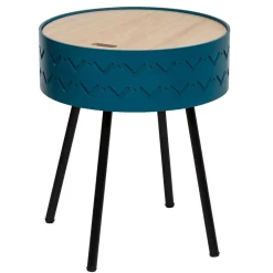 Table Cafe Coffre Shiro Bleu