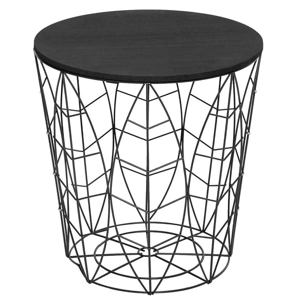 Table Cafe Metal Feuille Kumi Noir