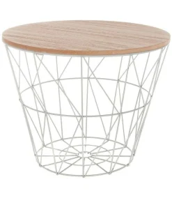 Table Cafe Metal Gris Kumi D.38X30.5Cm