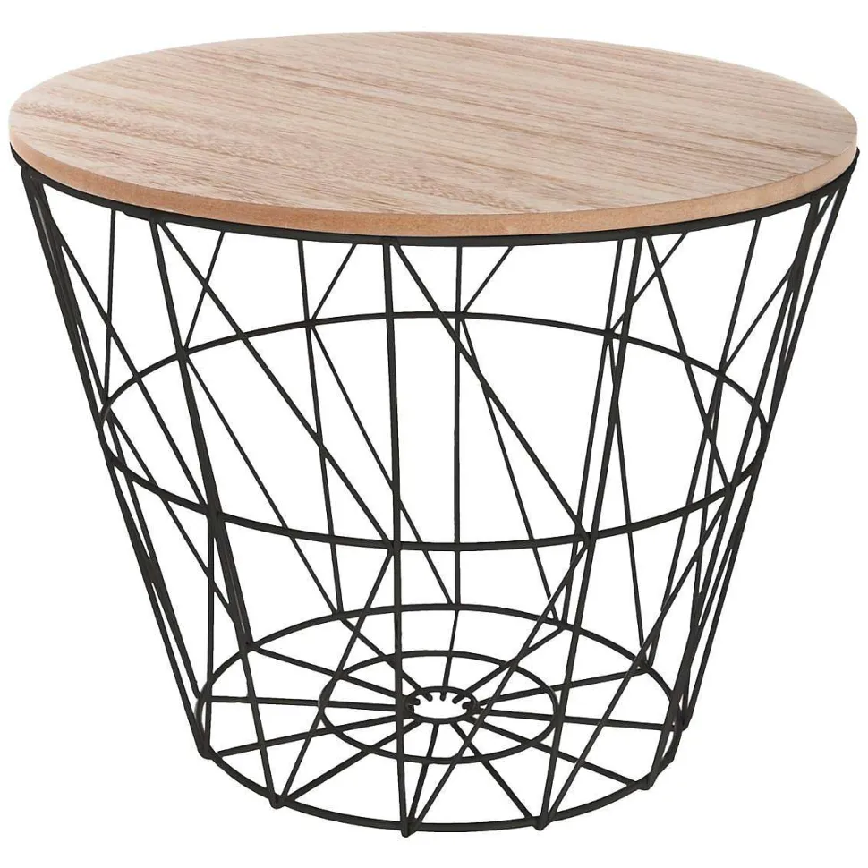 Table Cafe Metal Noir Kumi D.38X30.5Cm