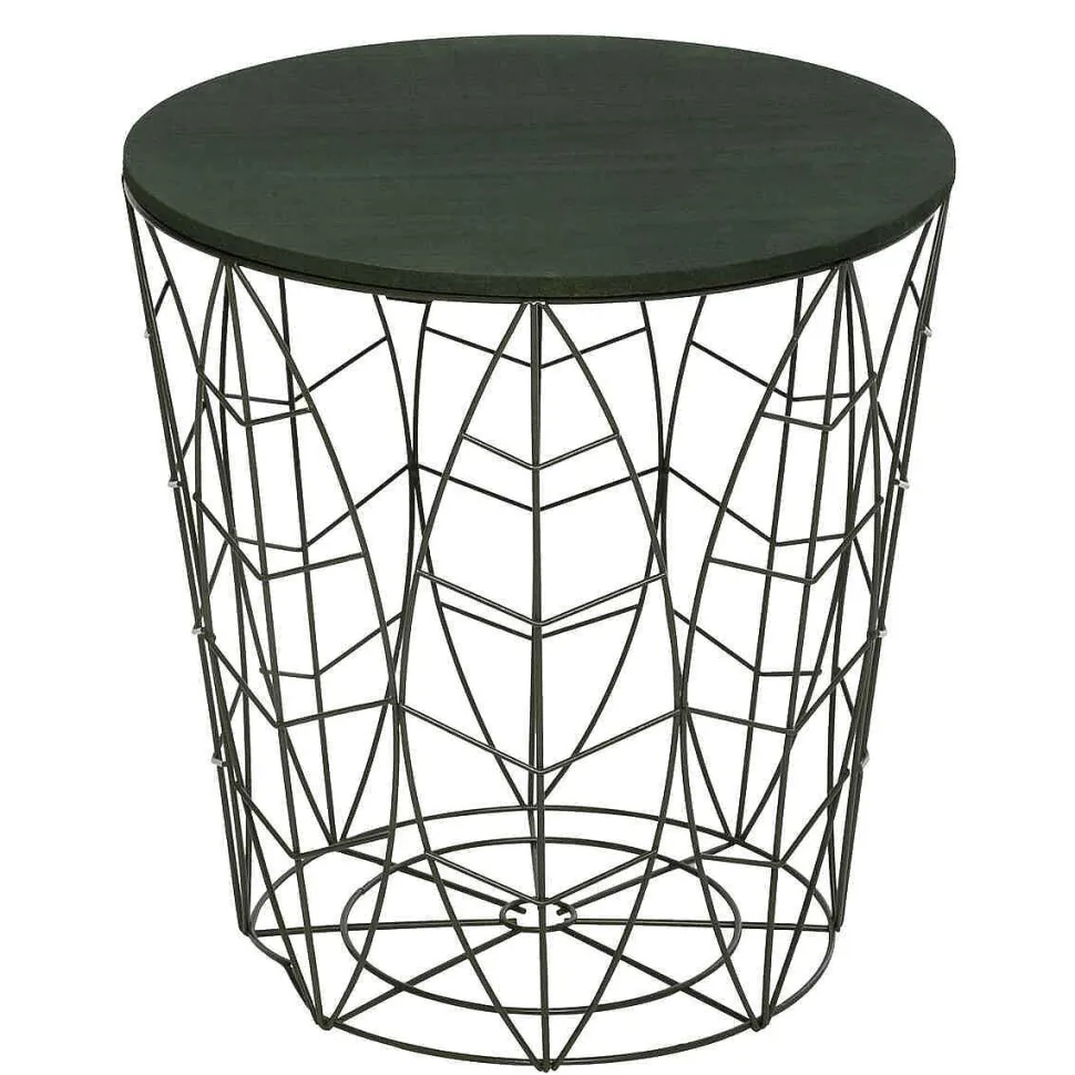 Table Cafe Metal Vert Kumi Leaf