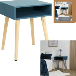 Table Chevet Niche Bleu