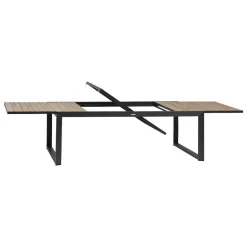Table Corvo Extensible Acacia Aluminium 12 Places