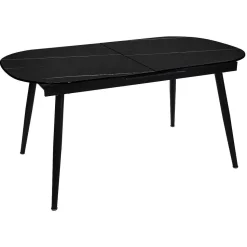 Table Diner Verre 160 A 200Cm Noir Mapu