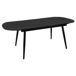 Table Diner Verre 160 A 200Cm Noir Mapu
