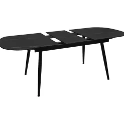 Table Diner Verre 160 A 200Cm Noir Mapu