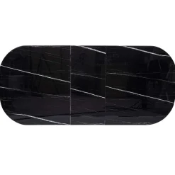 Table Diner Verre 160 A 200Cm Noir Mapu