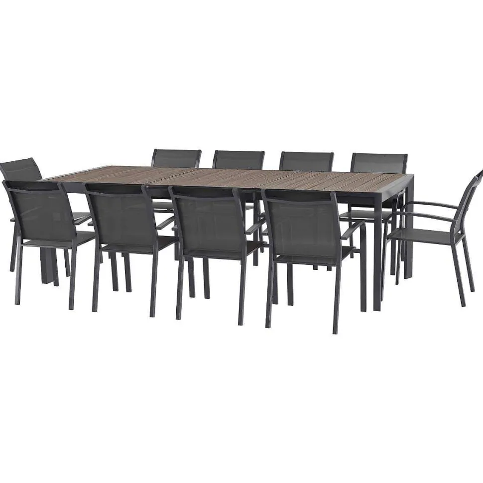 Table Evasion Rallonge Automatique Seigle Graphite 10 Places