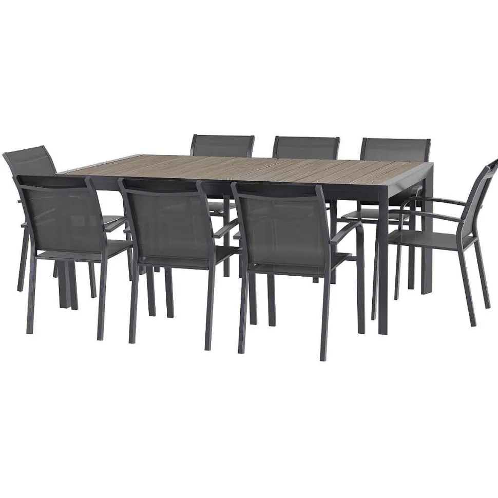 Table Evasion Rallonge Automatique Seigle Graphite 10 Places