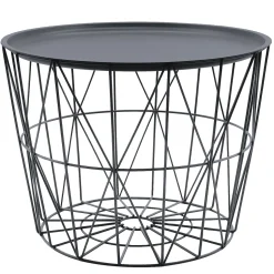 Table Filaire Metal Gris D.50Cm