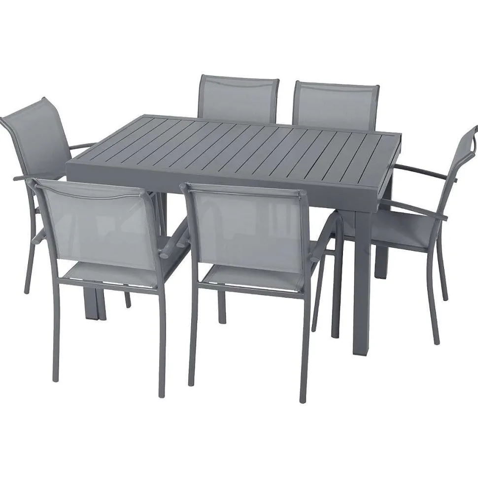 Table Piazza Extensible Aluminium Quartz 10 Places
