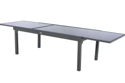 Table Piazza Extensible Verre Graphite 12 Places