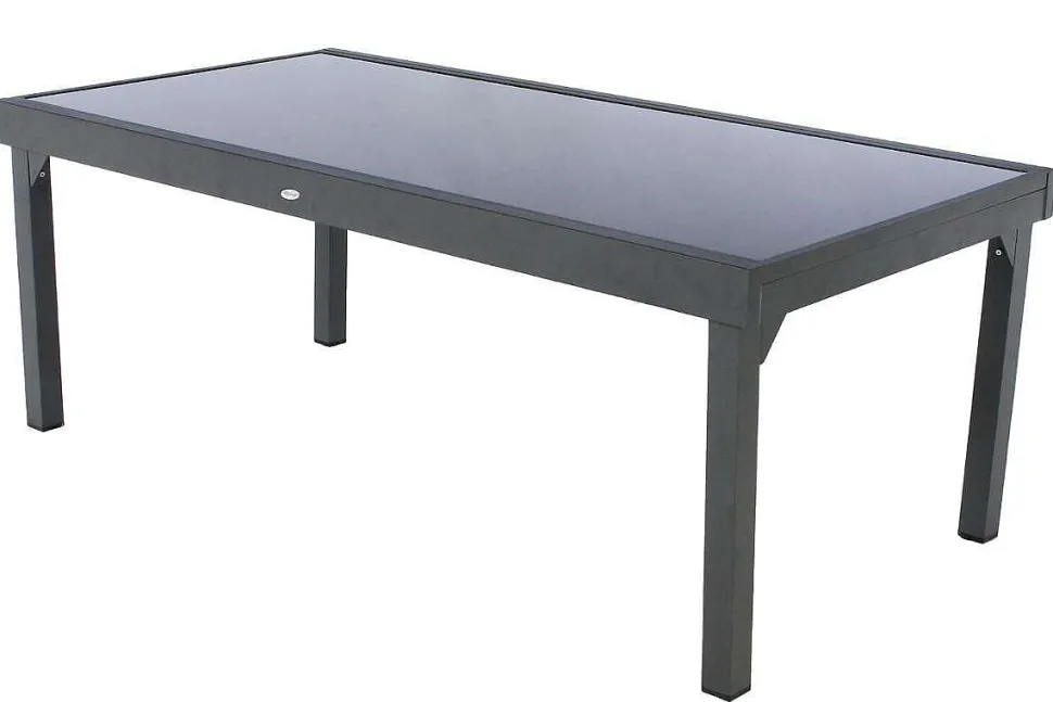 Table Piazza Extensible Verre Graphite 12 Places