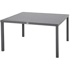 Table Piazza Fixe Carree Aluminium Gris 8 Places