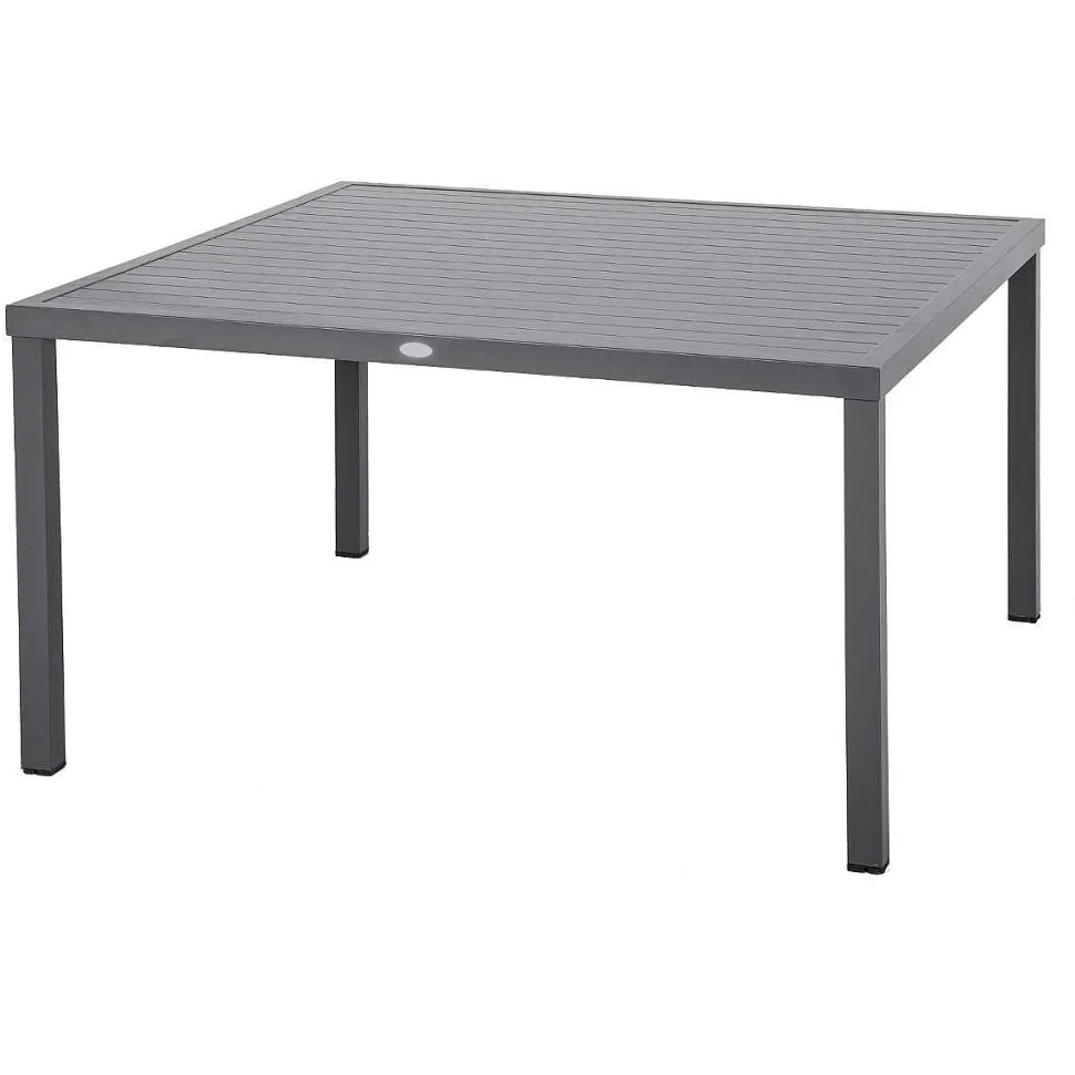 Table Piazza Fixe Carree Aluminium Gris 8 Places