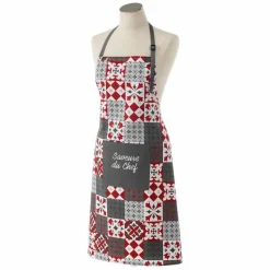 maxibazar Tablier Avec Poche 60X84Cm Imprime Brode Credence